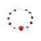 BRAVE HEART “BARBARA” Bracelet | Red Crystal Heart | Faceted Crystal | Crystal Links