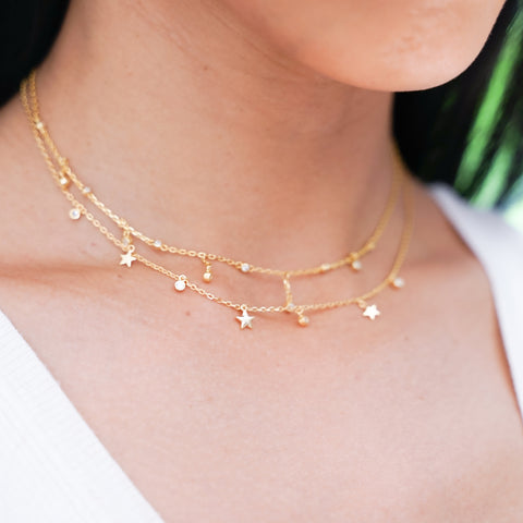 Diamond In The Sky Necklace | 18K Gold Dipped