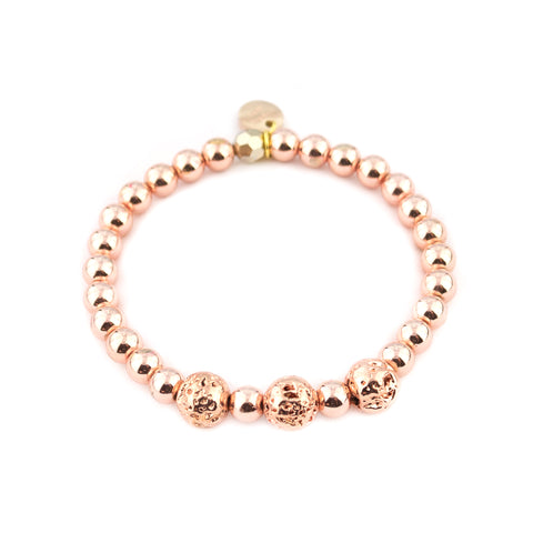 LAVAPEARLS Rose Gold Bracelet | Rose Gold Hematite | Rose Gold Lava Pearls