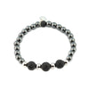 LAVAPEARLS Hematite Bracelet | Steel Hematite | Black Lava Pearls